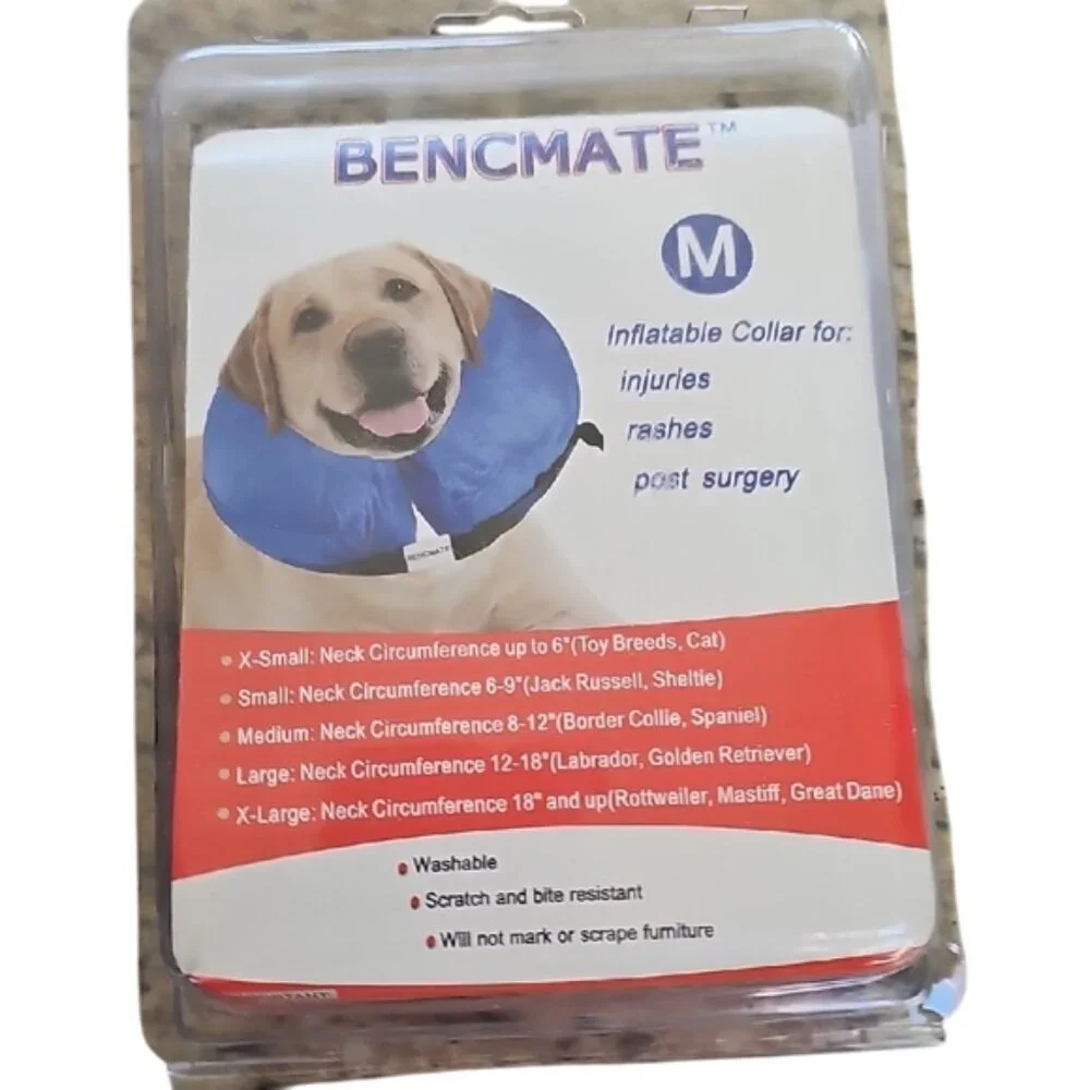 Not used Bencmate Blue Inflatable Pet Recovery Collar Size Medium